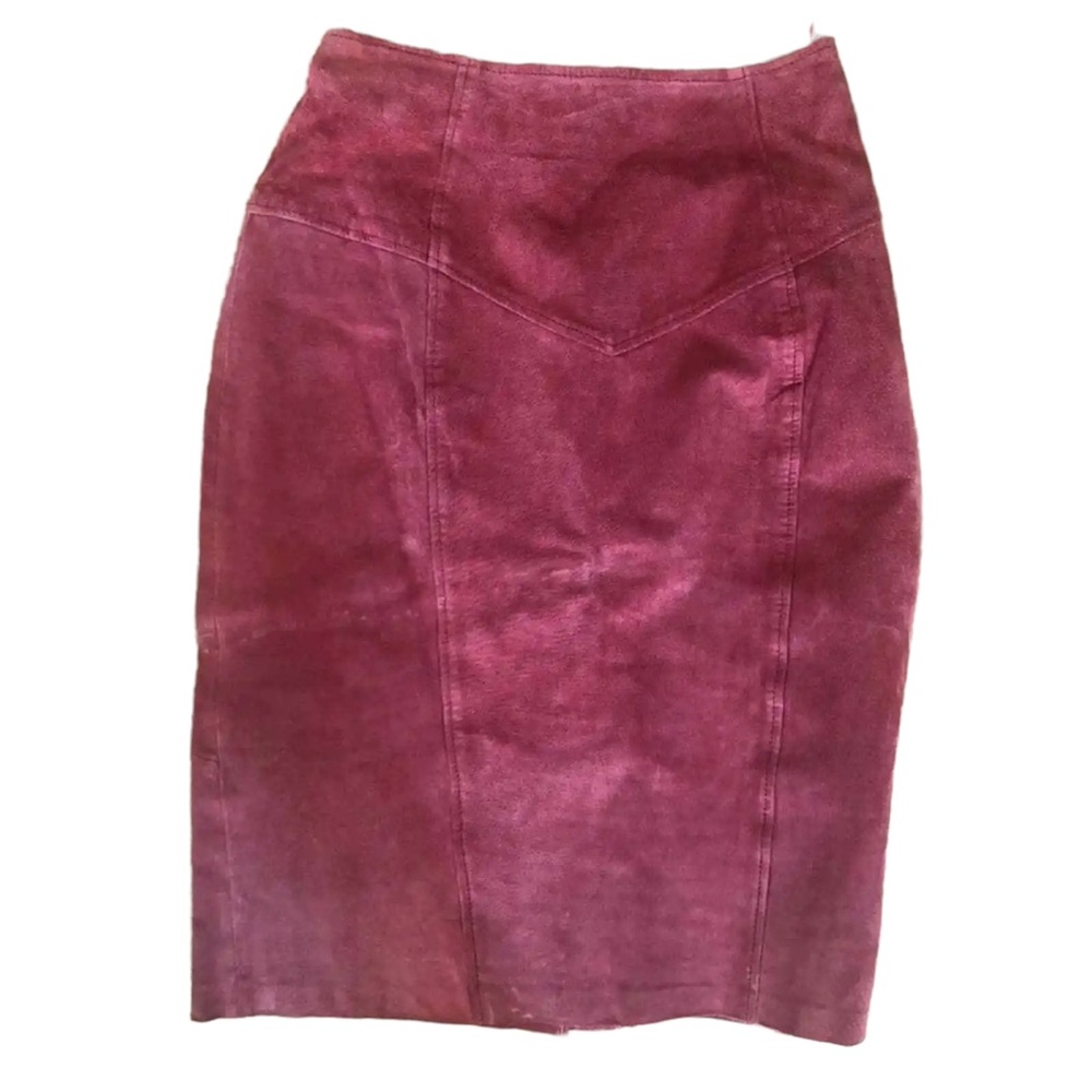 Vintage Design Assets Womens Suede Skirt Size 10 Coral Bottom